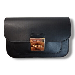 Michael Kors Sloan Editor Black Leather Belt Bag NWT